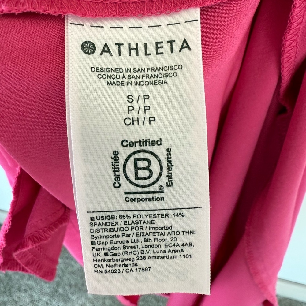 Athleta Presidio Sleeveless Racerback Dress Lightweight High-Low Hot Pink Small - Picture 8 of 12
